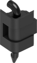 180° Scharnier mit klipsbaren Polyamid Stift, GD-Zn schwarz gepulvert