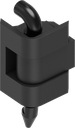 180° Scharnier mit klipsbaren Polyamid Stift, GD-Zn schwarz gepulvert