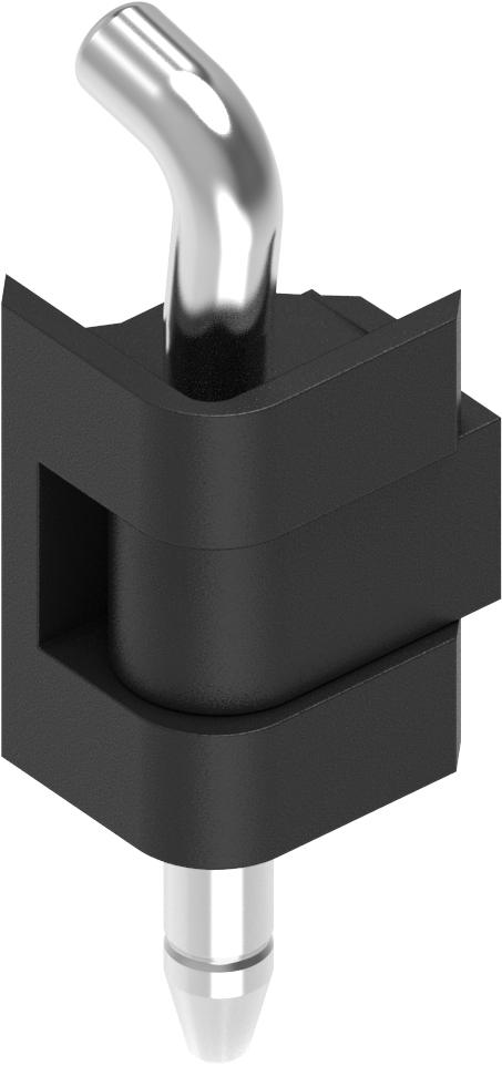 180° Scharnier mit Edelstahl-Stift, GD-Zn schwarz gepulvert