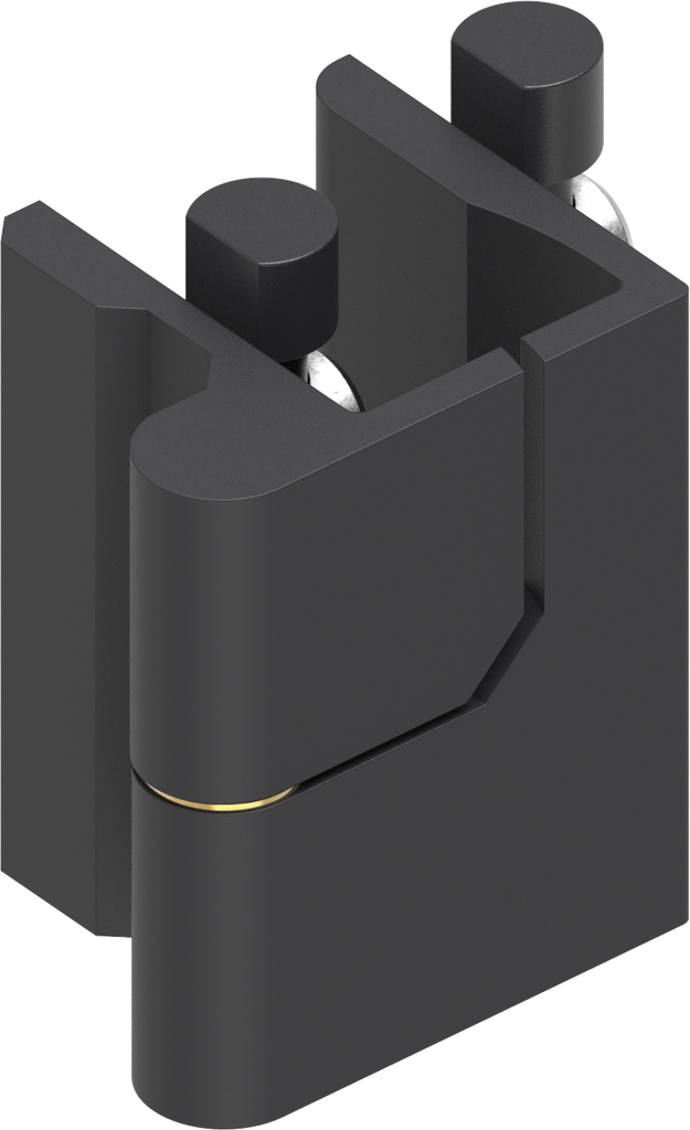 180° Hinge, right version, Zinc die black powder-coated