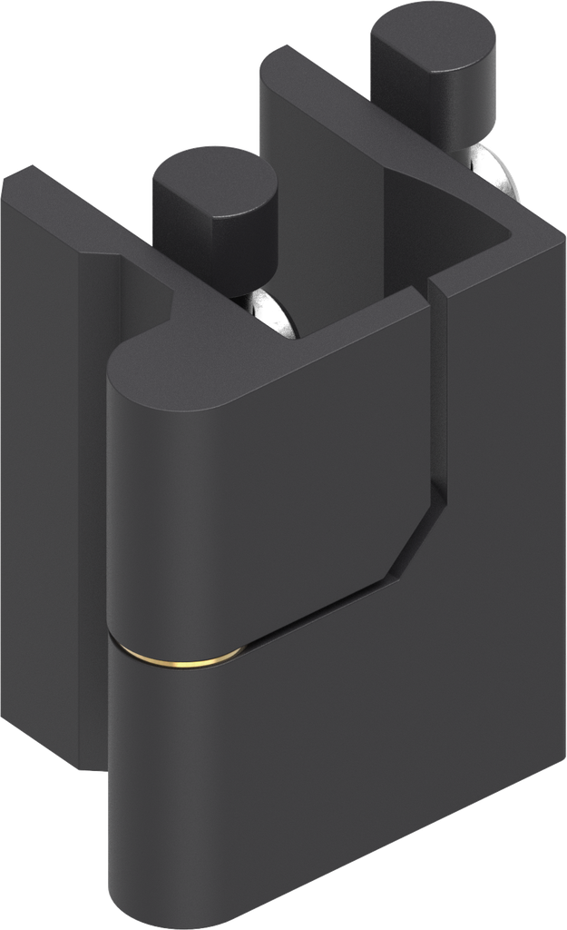 180° Hinge, right version, Zinc die black powder-coated