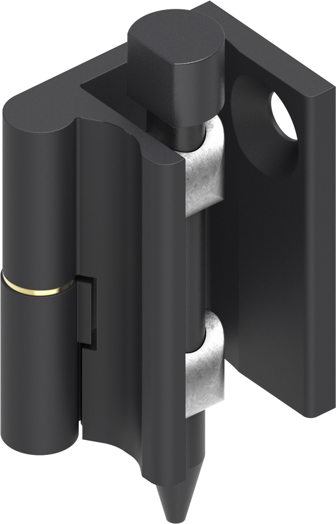 180° Hinge, left version, Zinc die black powder-coated