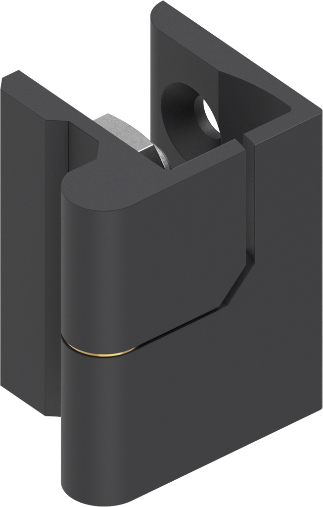 180° Hinge, right version, Zinc die black powder-coated