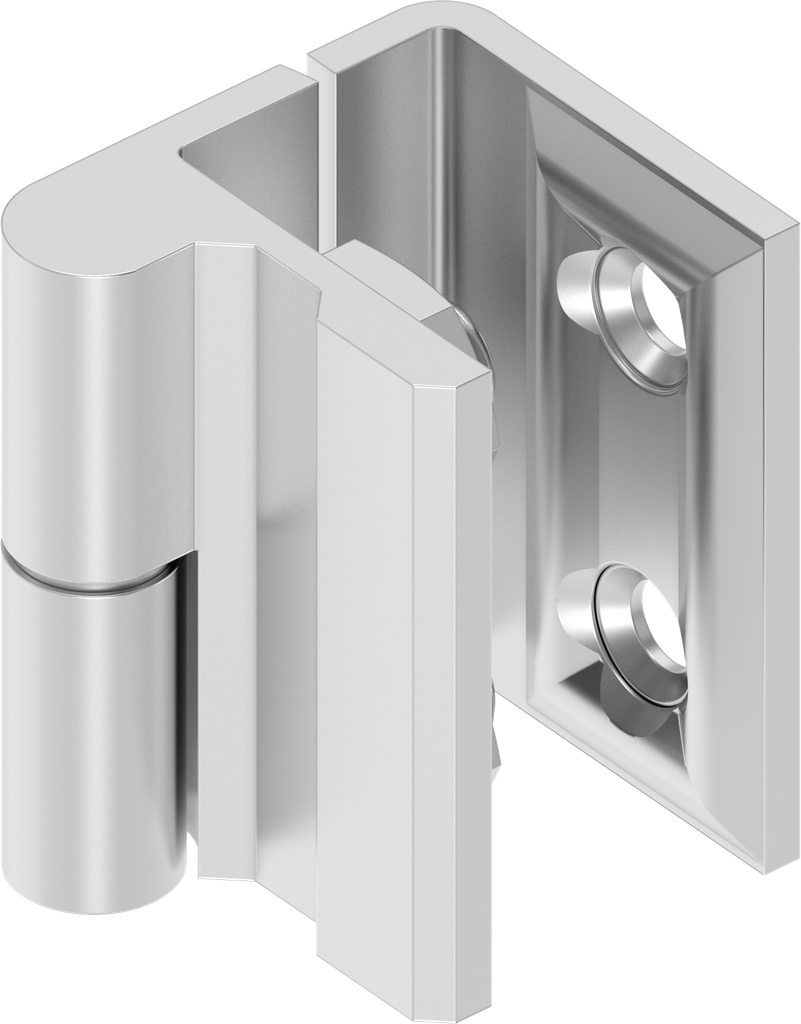 180° Hinge, left version, Stainless steel AISI 316