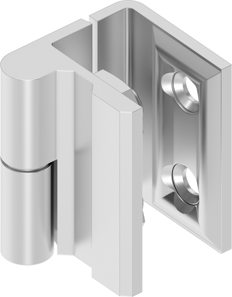 180° Hinge, left version, Stainless steel AISI 316