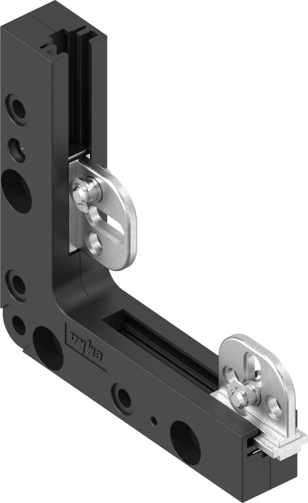 Corner guide inside the sealing, Polyamide black and zinc die