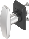 Escutcheon with T-handle, non-keyed, Stainless steel and polyamide black