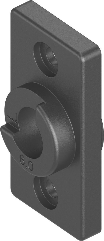 Bearing bush with stopper Ts = 6 mm, left version, Polyamide GF black