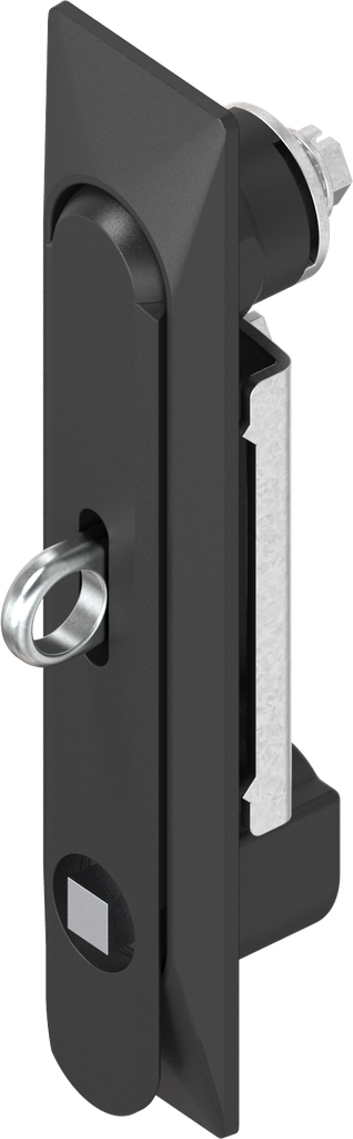 Swinghandle 1150 with insert square 8 and for padlock, Zinc die black powder-coated