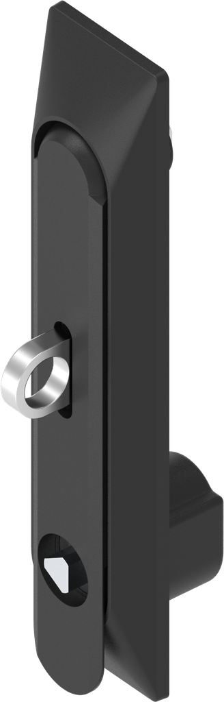 Swinghandle 1150 with universal dish with insert triangular 8 and for padlock, Polyamide and zinc die black powder-coated