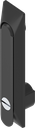 Schwenkgriff 1150 mit Universalmulde mit Betätigung Schlitz 2 x 4, Polyamid GF schwarz