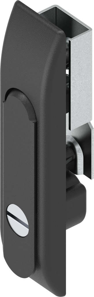 Swinghandle for rods with insert slot 2 x 4, Zinc die black powder-coated