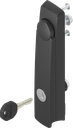 Swinghandle with round cylinder, keyed EK 333, Polyamide GF black