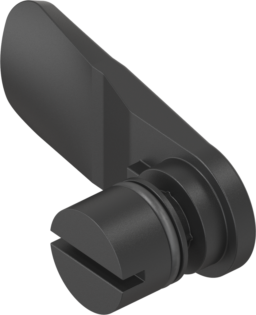 Insert with cam, slot 2 x 4, with O-ring, Polyamide GF black