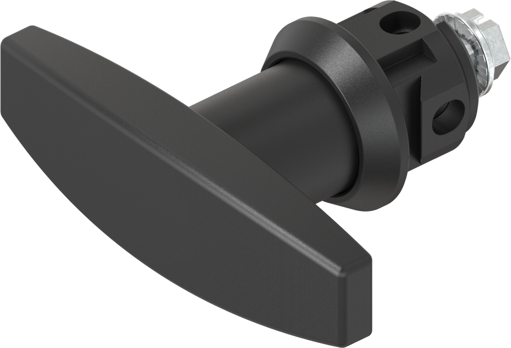 T-handle quarter turn, clip fix, non-keyed, Polyamide GF black