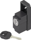 Locking set with round cylinder, keyed EK 333, Polyamide GF black