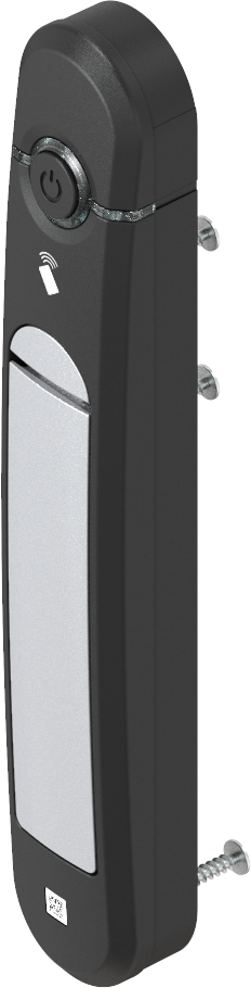 Swinghandle Agent E Stand-Alone with RFID card reader 13.56 MHz, Zinc die white aluminium powder-coated and polyamide GF black