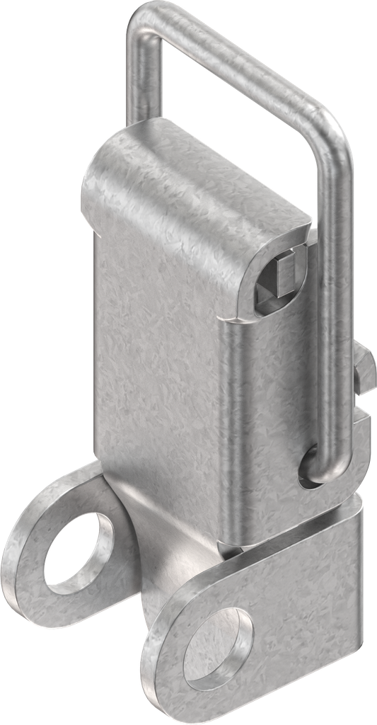 Toggle latch with wire toggle latch with padlock facility, drilled, Steel zinc-plated DS plus top coat