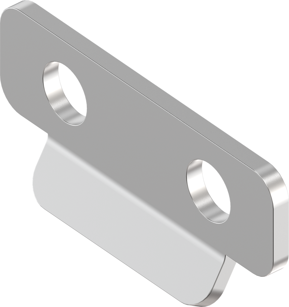 Haken, gelocht, Edelstahl AISI 304 roh
