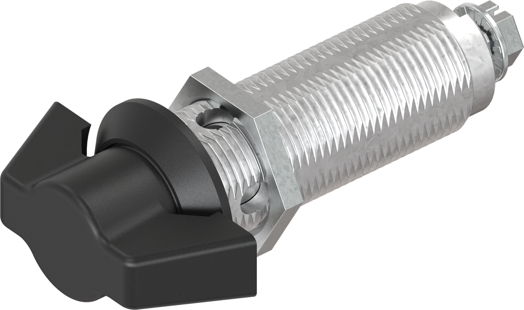 Wing knob quarter turn, non-keyed, Zinc die and polyamide black