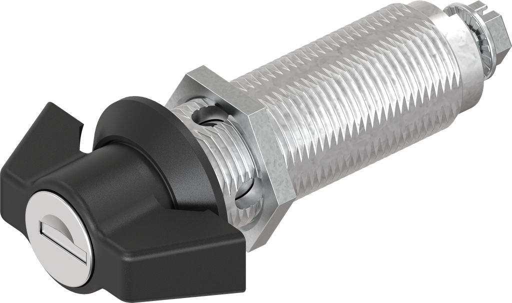 Wing knob quarter turn, keyed different, Zinc die and polyamide black