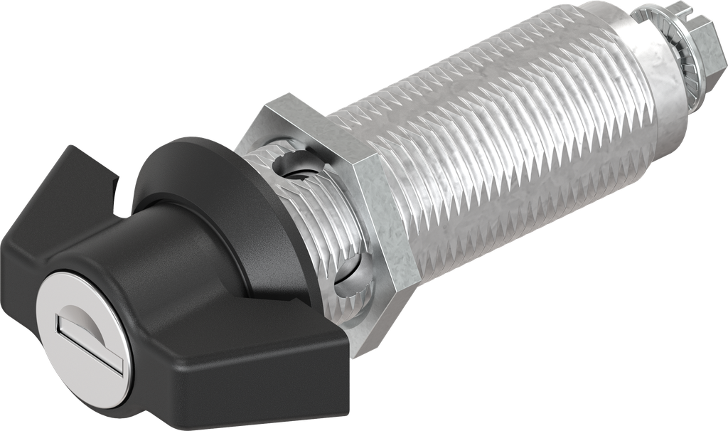 Wing knob quarter turn, keyed different, Zinc die and polyamide black