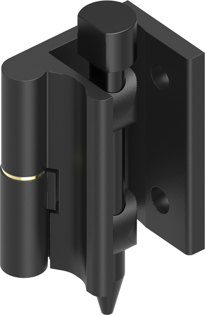 180° Hinge, left version, Zinc die black powder-coated