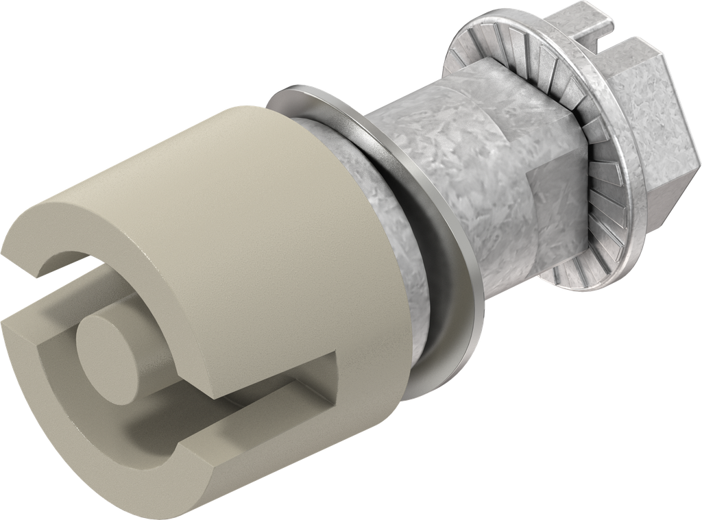 Insert double bit 5, Zinc die pebble grey powder-coated