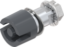 Insert double bit 5, Zinc die graphite grey powder-coated smooth gloss