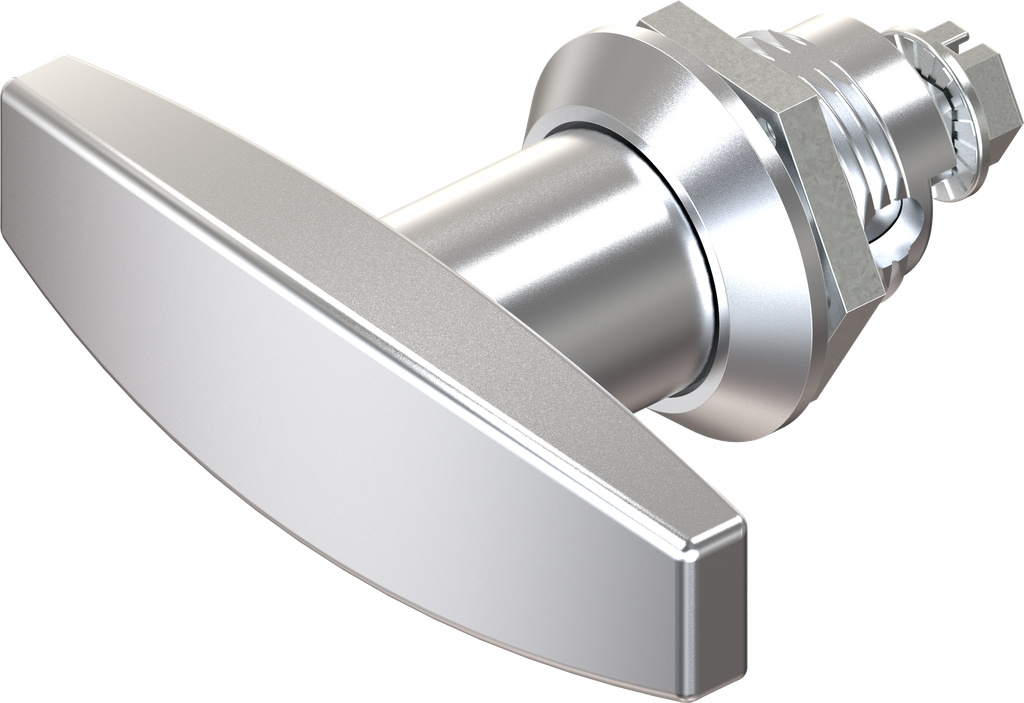 L-handle quarter turn, non-keyed, Zinc die chrome-plated