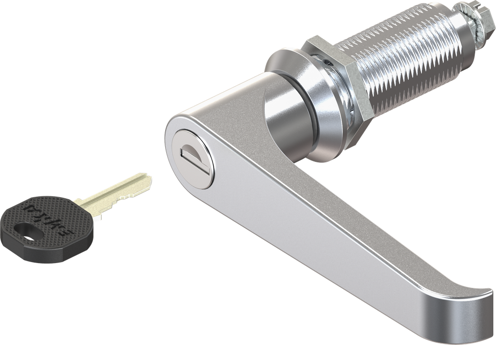 L-handle quarter turn, keyed different, Zinc die chrome-plated