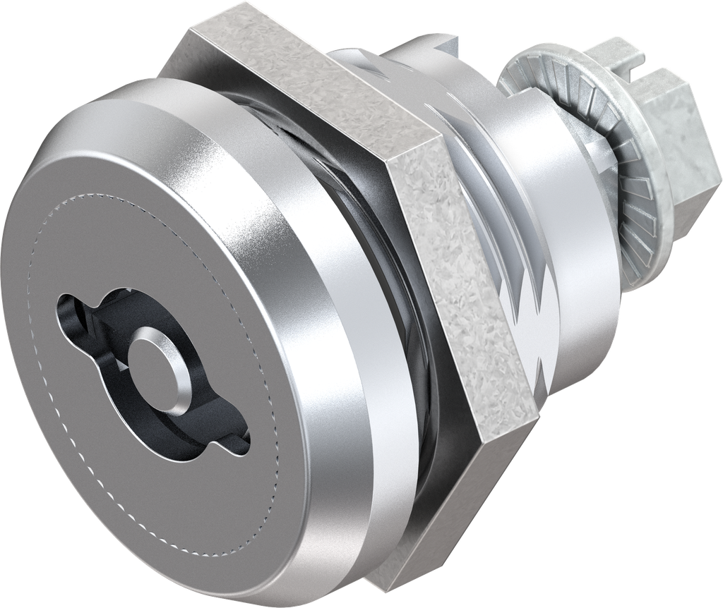 Safety quarter turn double bit 5, right version, Brass and zinc die chrome-plated