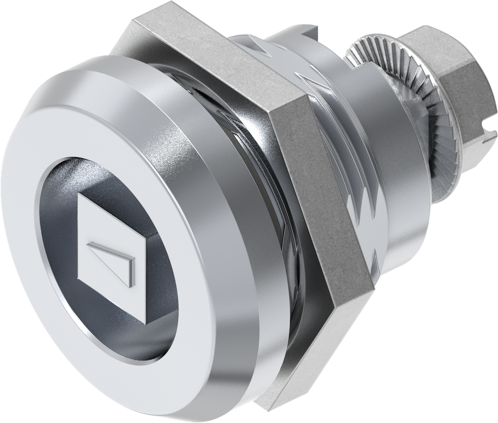 Safety quarter turn square 8, Brass and zinc die chrome-plated