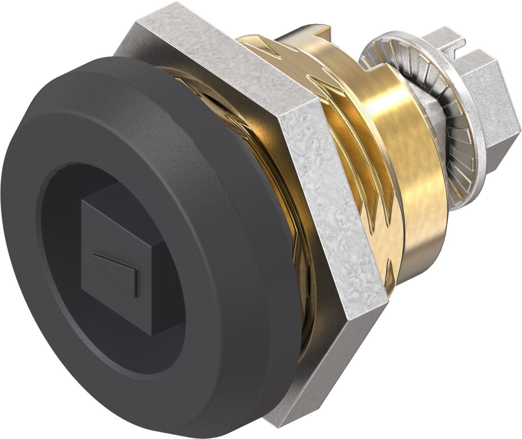 Safety quarter turn square 8, Brass and zinc die black powder-coated