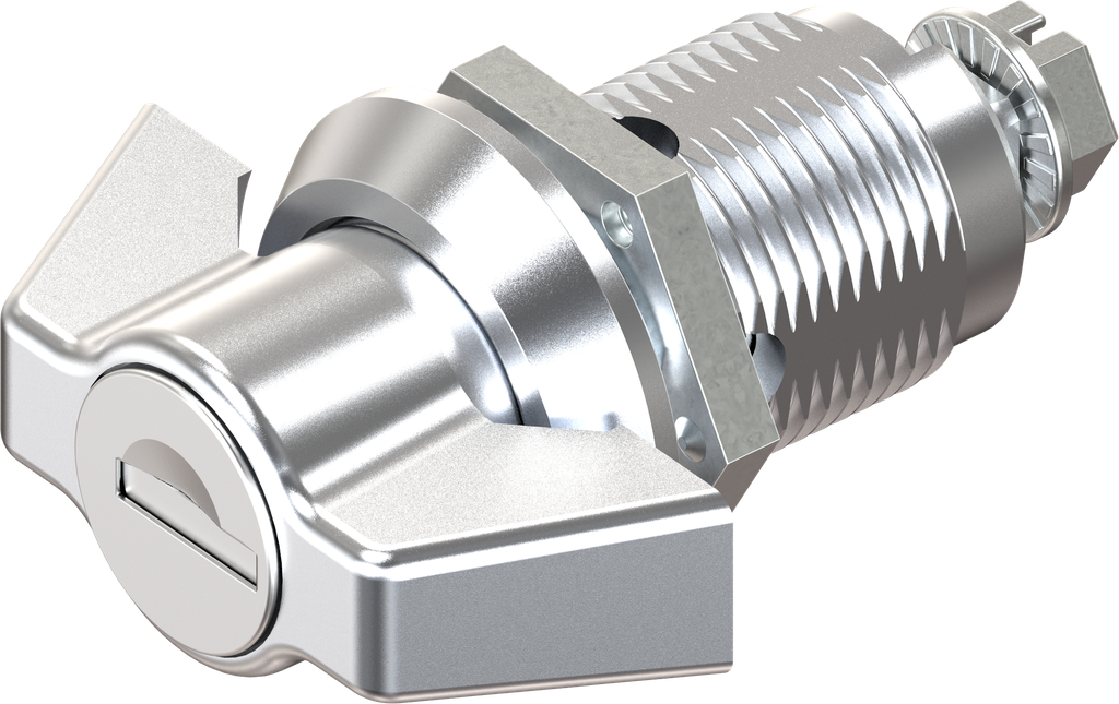 Wing knob quarter turn, keyed different, Zinc die chrome-plated