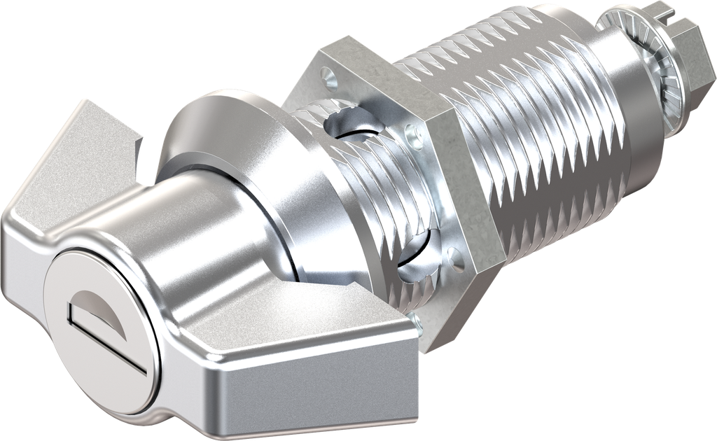 Wing knob quarter turn, keyed EK 333, Zinc die chrome-plated