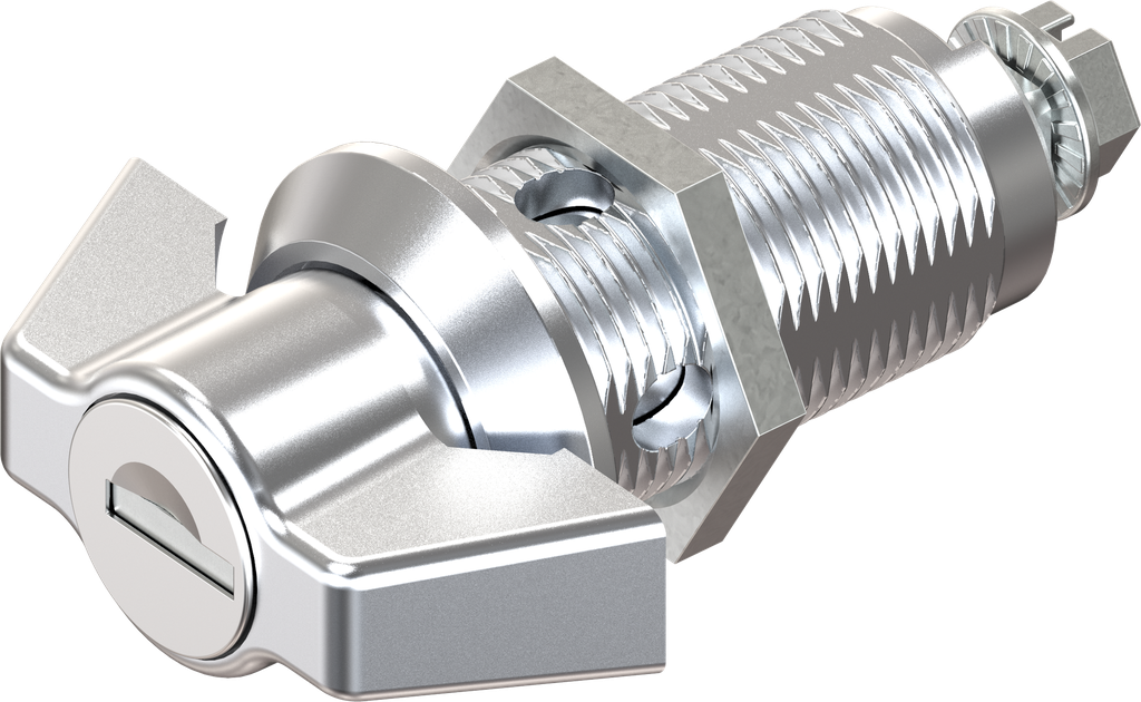 Wing knob quarter turn, keyed different, Zinc die chrome-plated