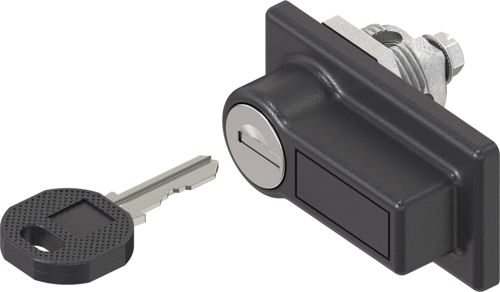 Panel handle quarter turn ROnis E, keyed different, Zinc die and polyamide black