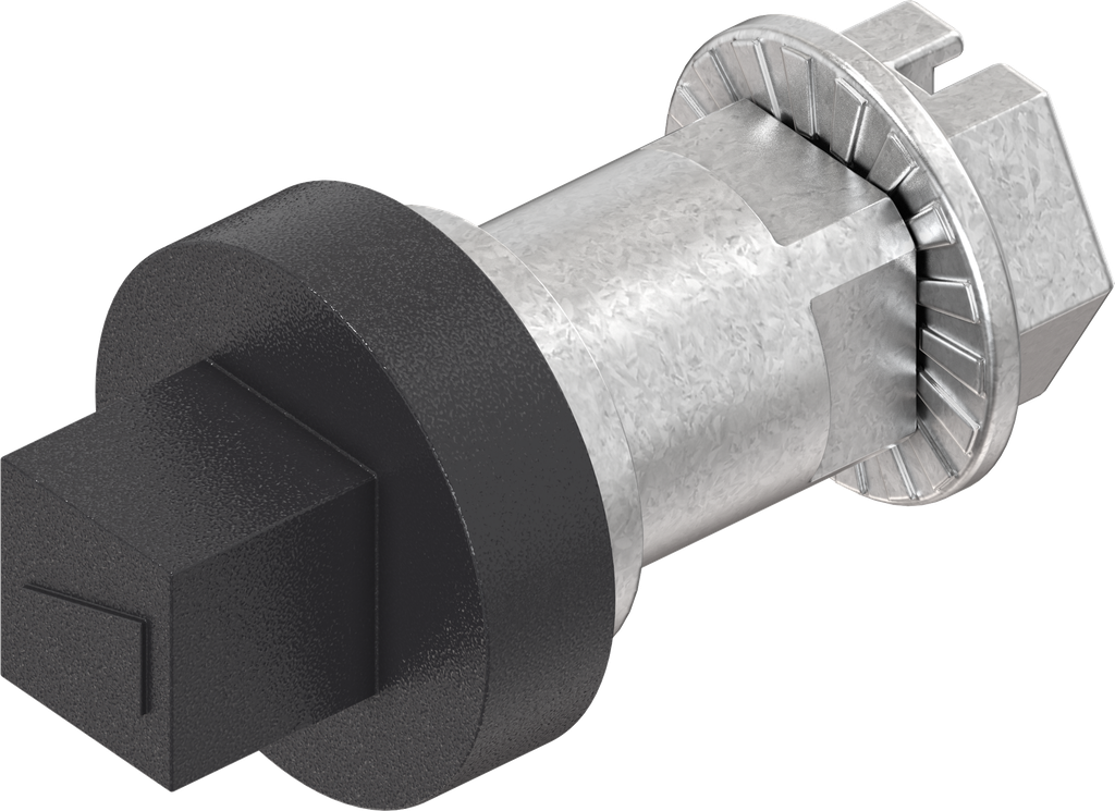 Inserto cuadradillo 7, zamak recubierto de polvo negro