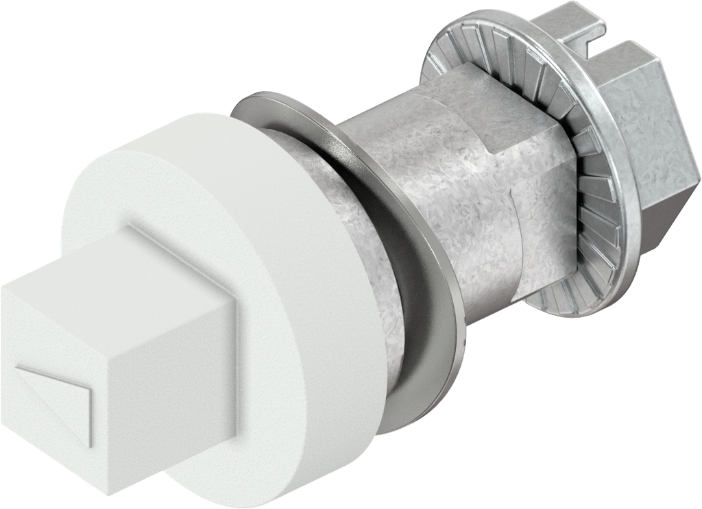 Insert square 7, Zinc die traffic white powder-coated