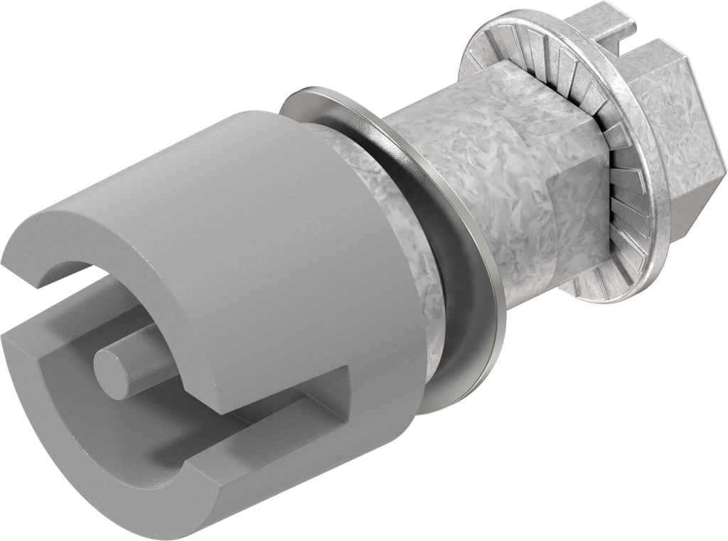 Insert double bit 3, Zinc die light grey powder-coated