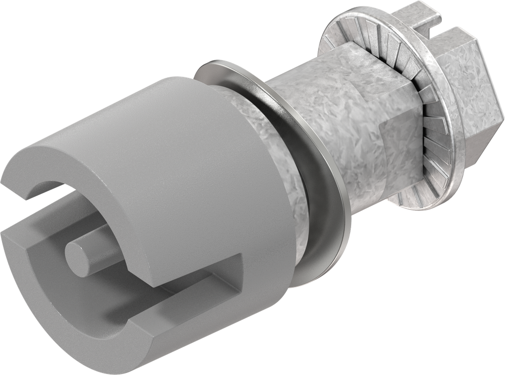 Inserto doble barra 3, zamak recubierto de polvo gris luminoso