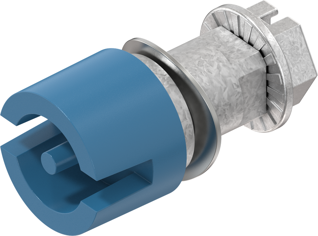 Insert double bit 3, Zinc die brilliant blue powder-coated