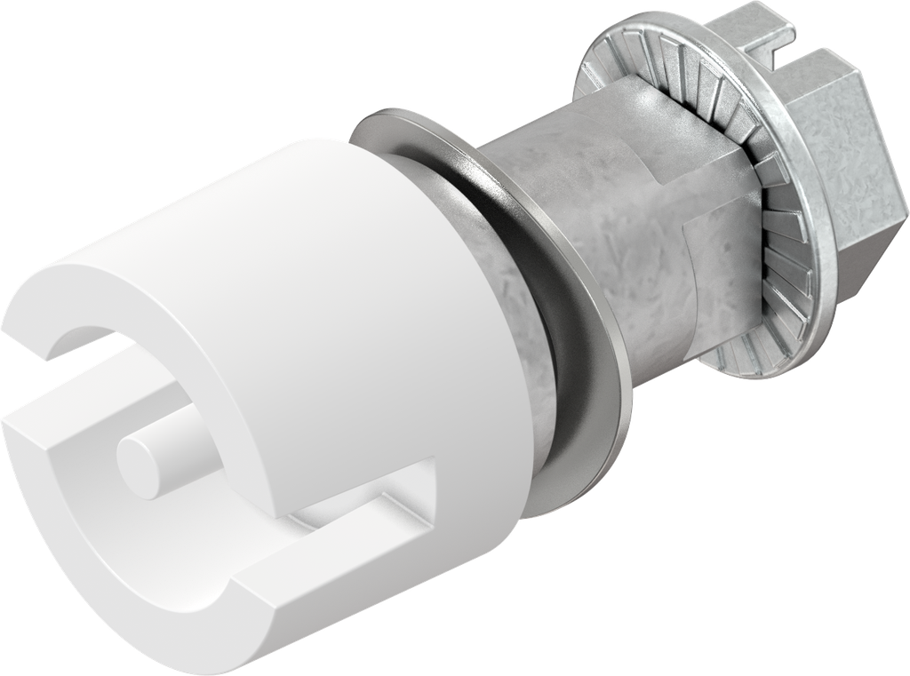 Insert double bit 3, Zinc die white powder-coated silky gloss