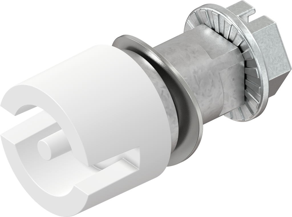 Insert double bit 3, Zinc die white powder-coated silky gloss