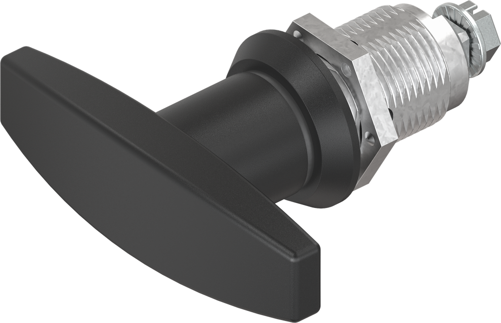T-handle quarter turn, non-keyed, Zinc die black powder-coated