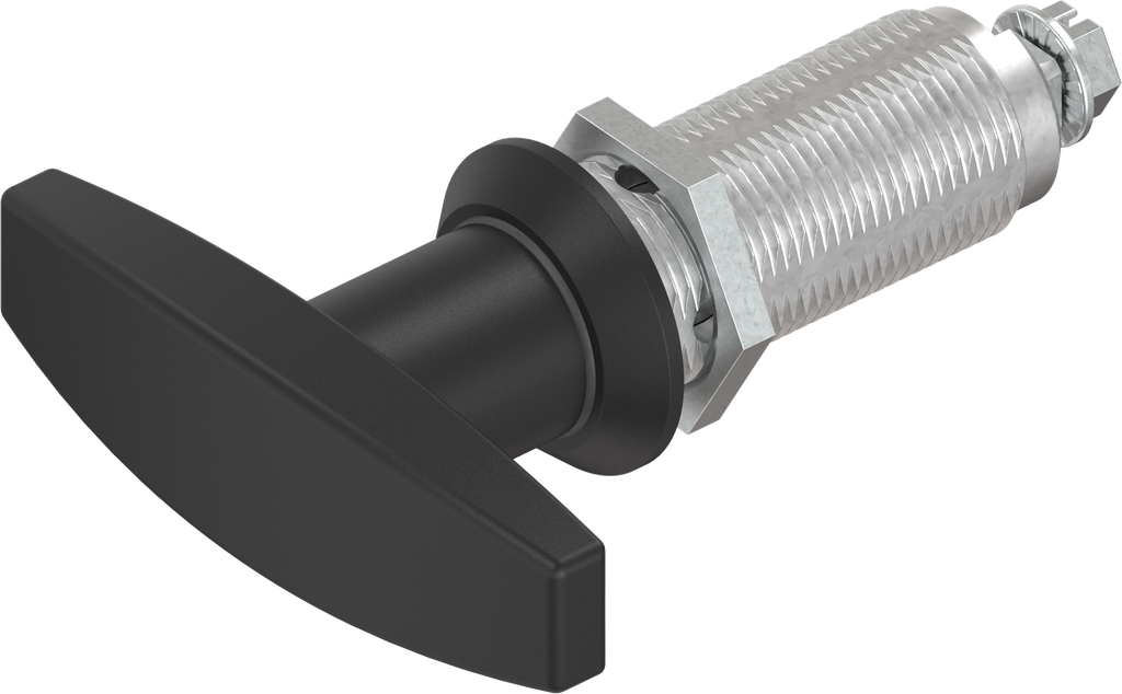 T-handle quarter turn, non-keyed, Zinc die black powder-coated