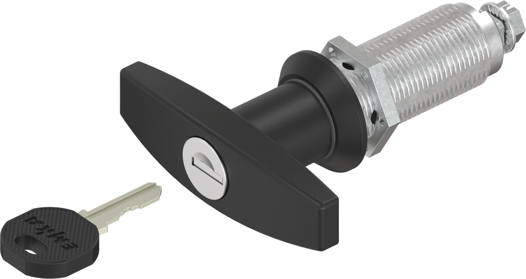 T-handle quarter turn, keyed different, Zinc die black powder-coated