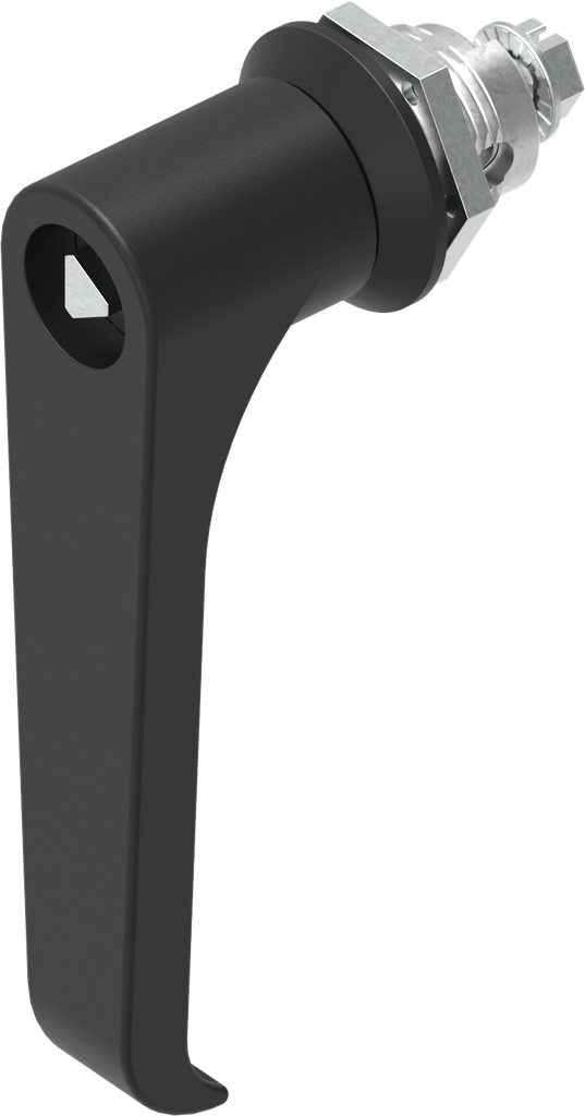 L-handle quarter turn triangular 7, Zinc die black powder-coated