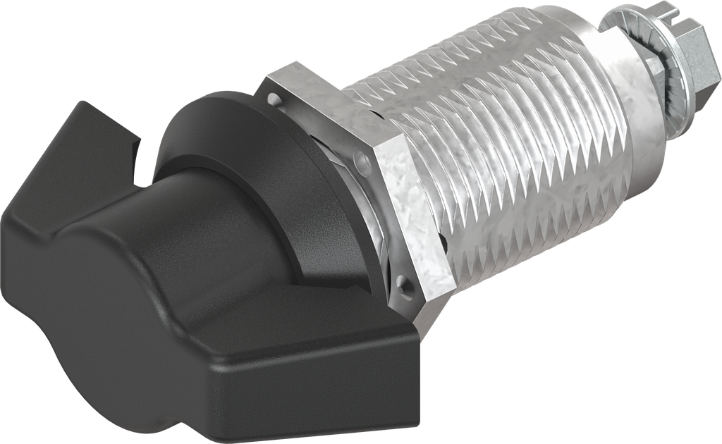 Wing knob quarter turn, non-keyed, Zinc die black powder-coated